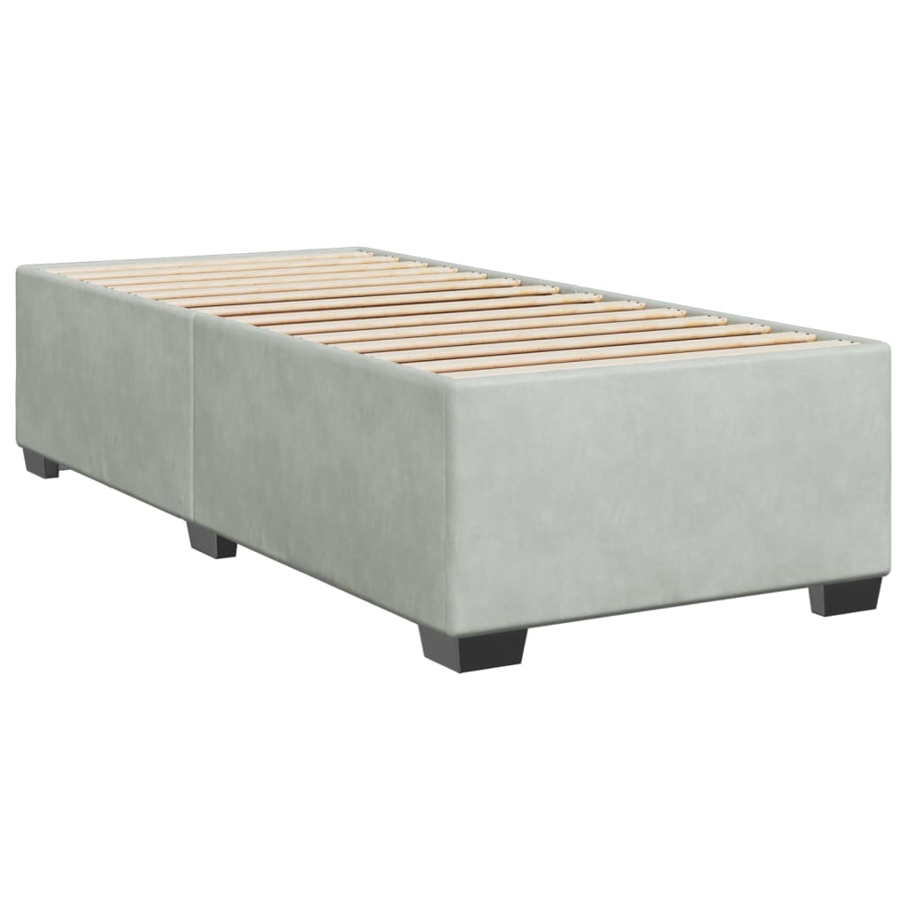 Giroletto Senza Materasso Grigio Chiaro 80x200 Cm Velluto - Image 6