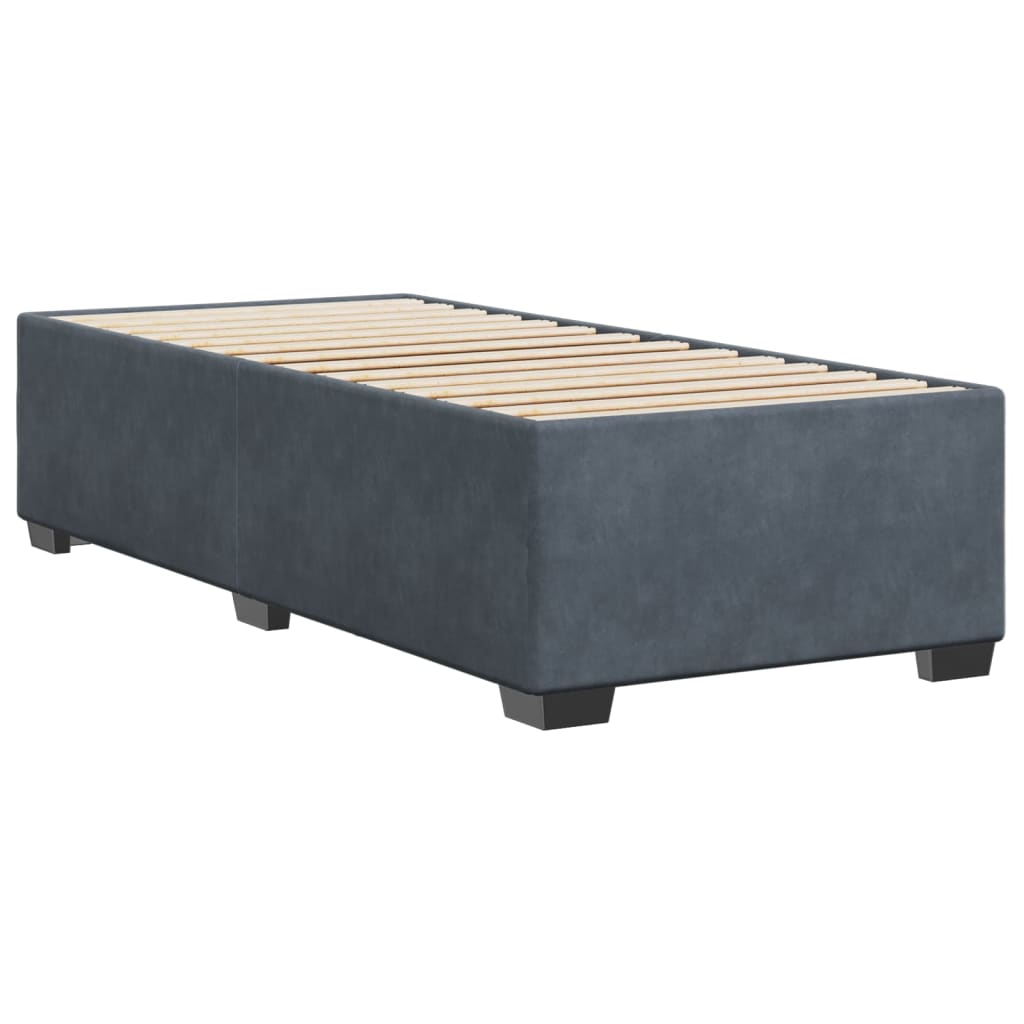 Giroletto Senza Materasso Grigio Scuro 80x200 Cm Velluto - Image 3