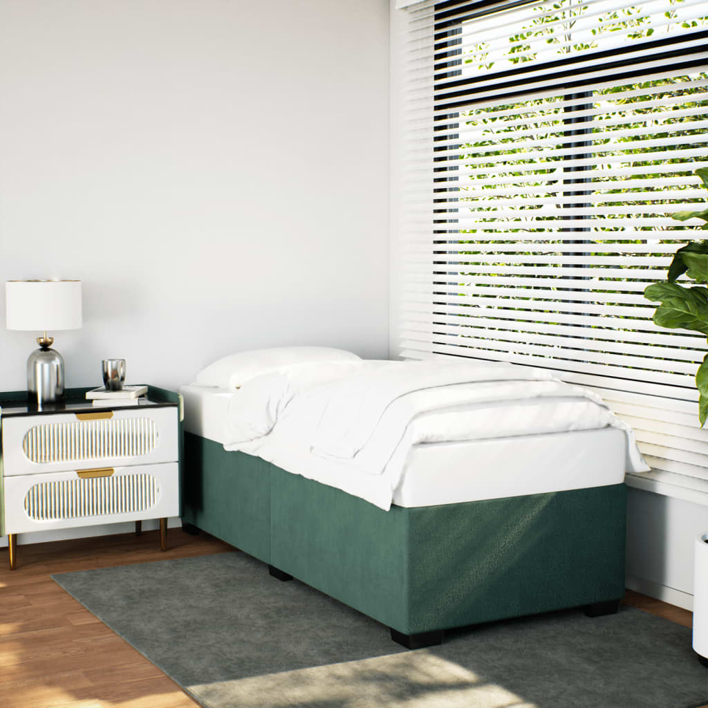 Giroletto Senza Materasso Verde Scuro 80x200 Cm In Velluto
