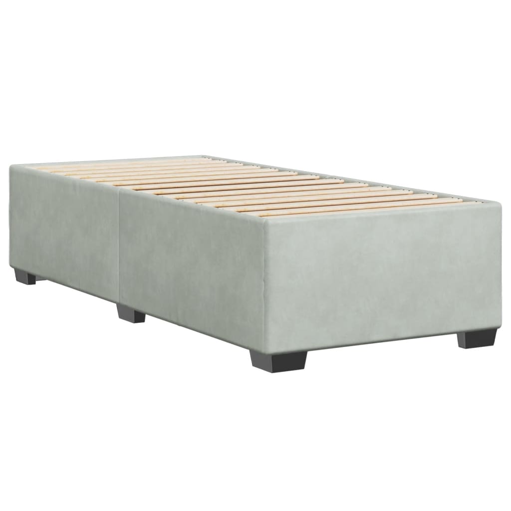 Giroletto Senza Materasso Grigio Chiaro 90x200 Cm Velluto - Image 3