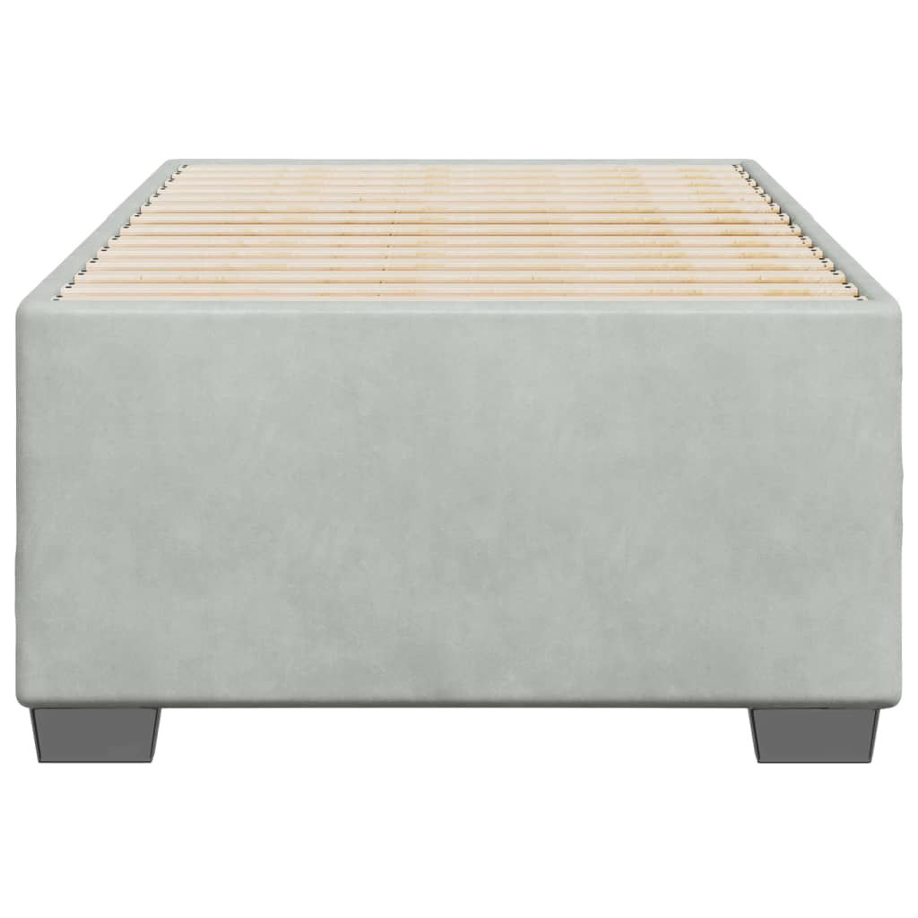 Giroletto Senza Materasso Grigio Chiaro 90x200 Cm Velluto - Image 4