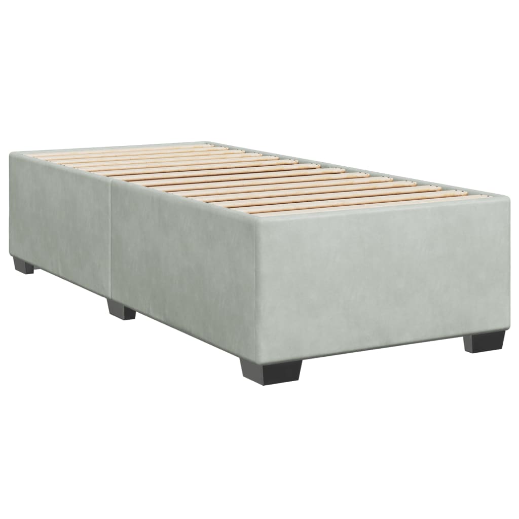 Giroletto Senza Materasso Grigio Chiaro 90x200 Cm Velluto - Image 6