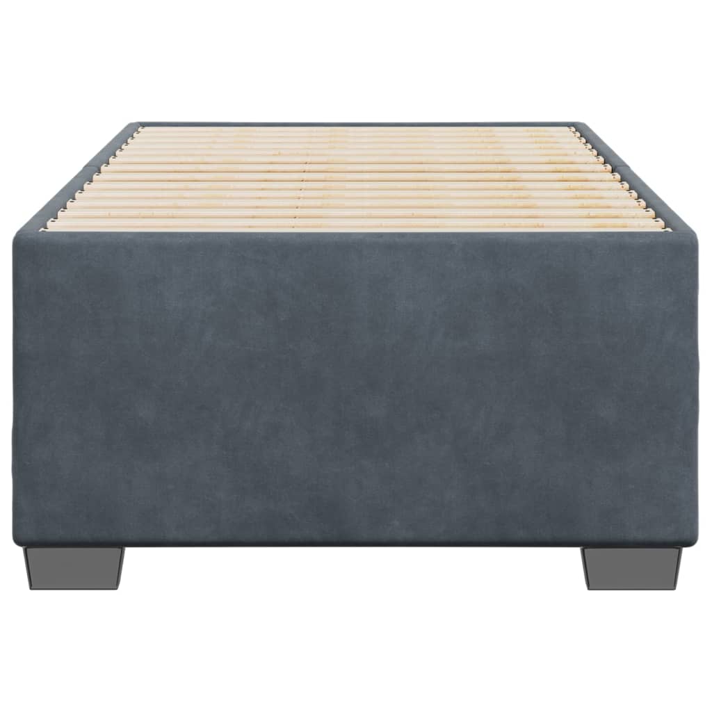 Giroletto Senza Materasso Grigio Scuro 90x200 Cm Velluto - Image 4