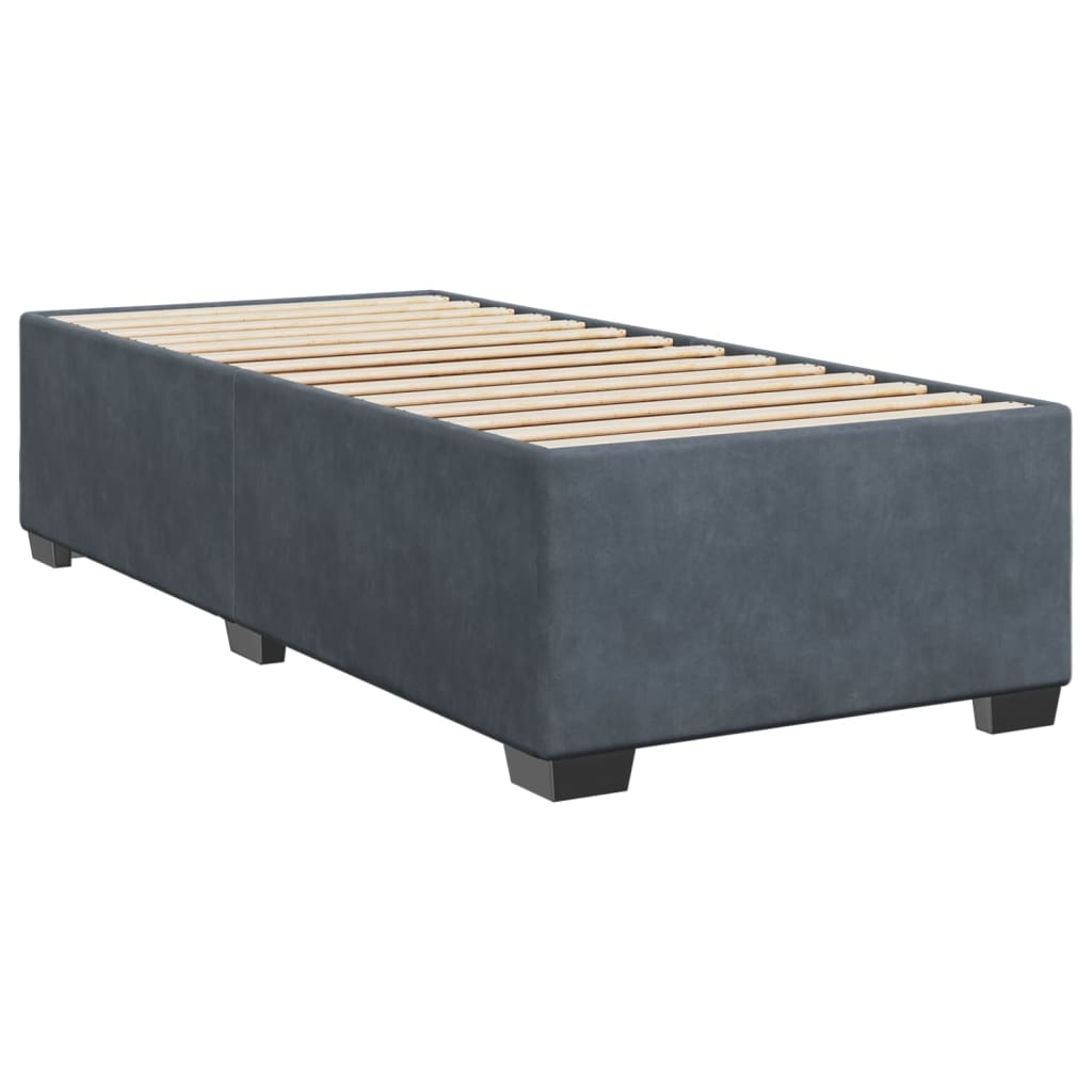 Giroletto Senza Materasso Grigio Scuro 90x200 Cm Velluto - Image 6