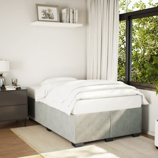 Giroletto Senza Materasso Grigio Chiaro 120x190 Cm Velluto