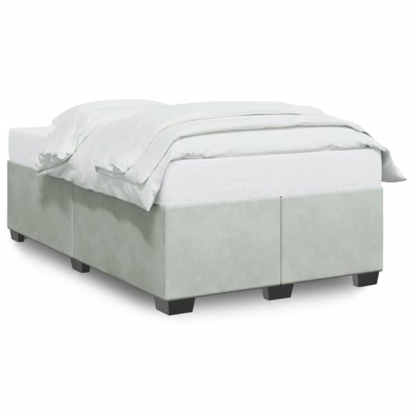 Giroletto Senza Materasso Grigio Chiaro 120x190 Cm Velluto - Image 2
