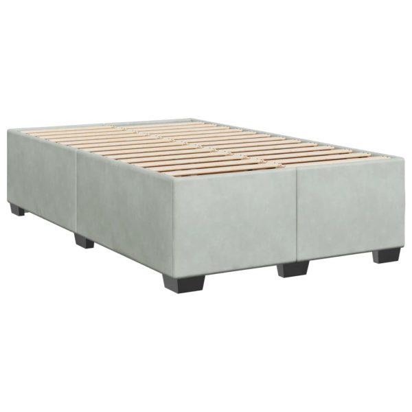 Giroletto Senza Materasso Grigio Chiaro 120x190 Cm Velluto - Image 3