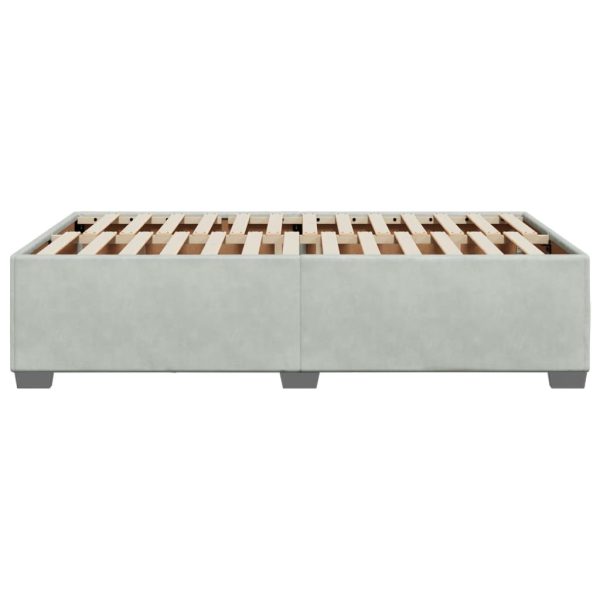Giroletto Senza Materasso Grigio Chiaro 120x190 Cm Velluto - Image 5