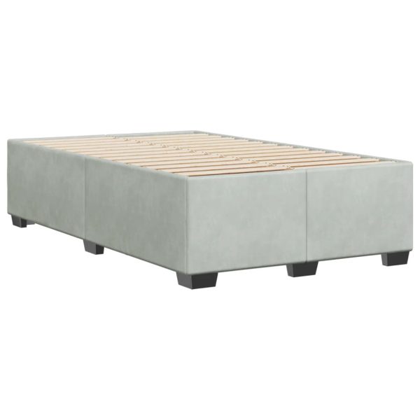 Giroletto Senza Materasso Grigio Chiaro 120x190 Cm Velluto - Image 6