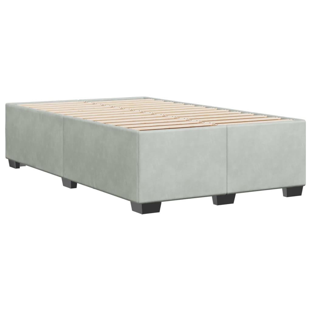 Giroletto Senza Materasso Grigio Chiaro 120x200 Cm Velluto - Image 3