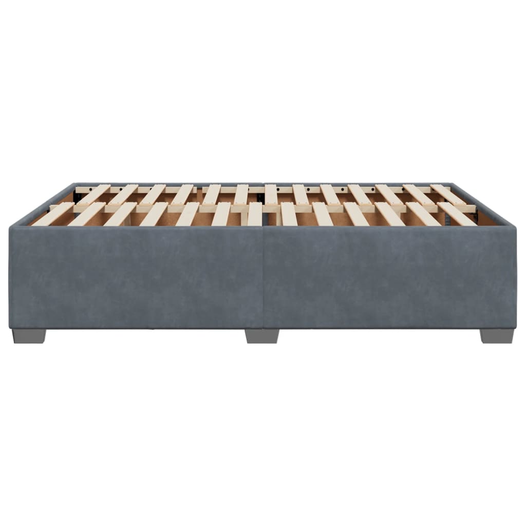 Giroletto Senza Materasso Grigio Scuro 140x200 Cm Velluto - Image 5