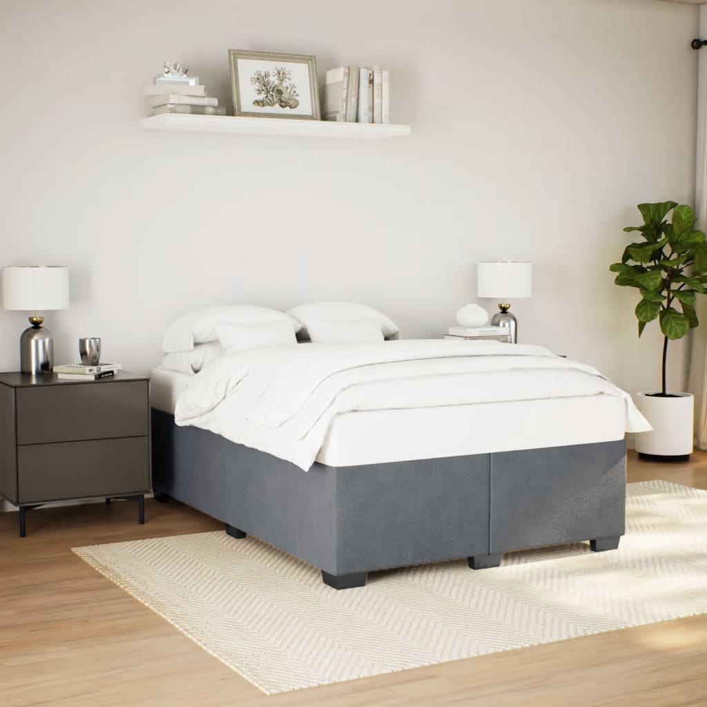 Giroletto Senza Materasso Grigio Scuro 160x200 Cm Velluto