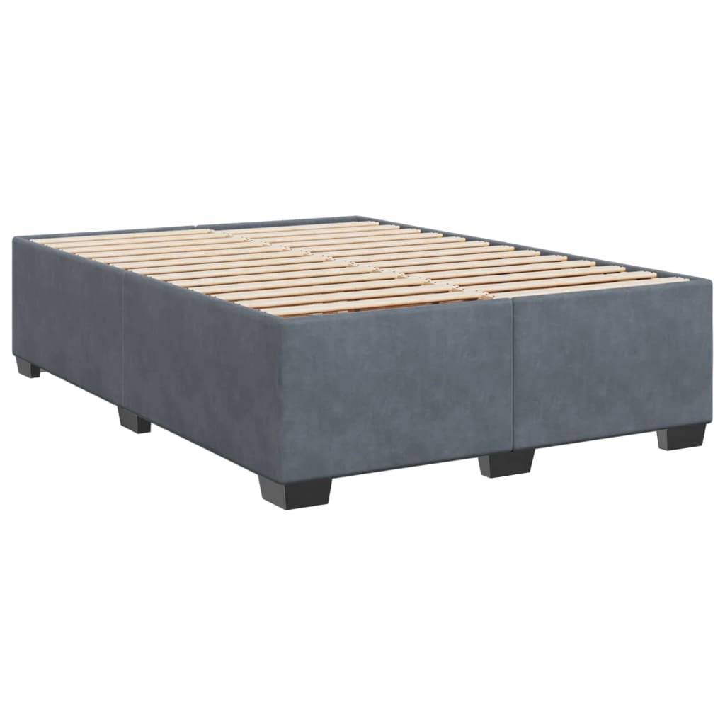 Giroletto Senza Materasso Grigio Scuro 160x200 Cm Velluto - Image 3