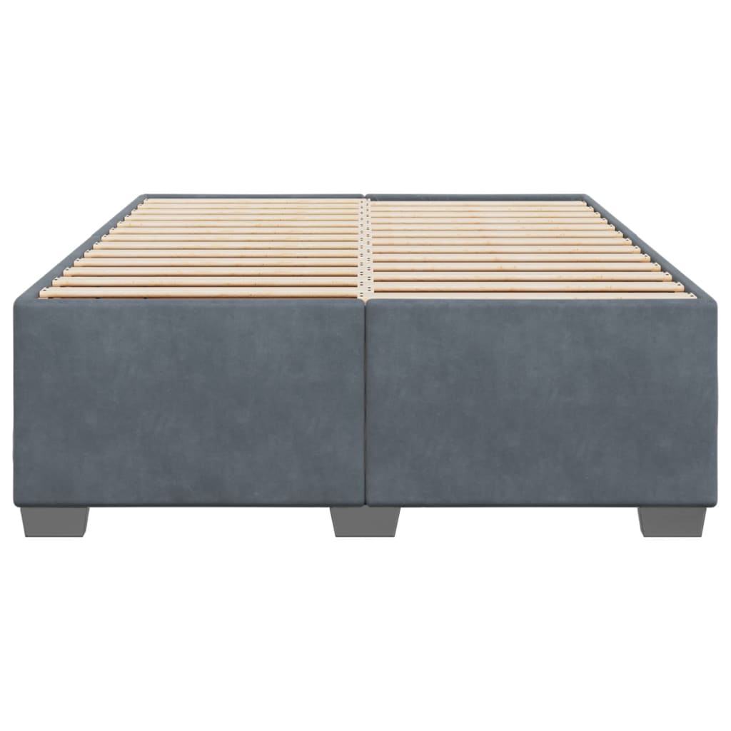 Giroletto Senza Materasso Grigio Scuro 160x200 Cm Velluto - Image 4