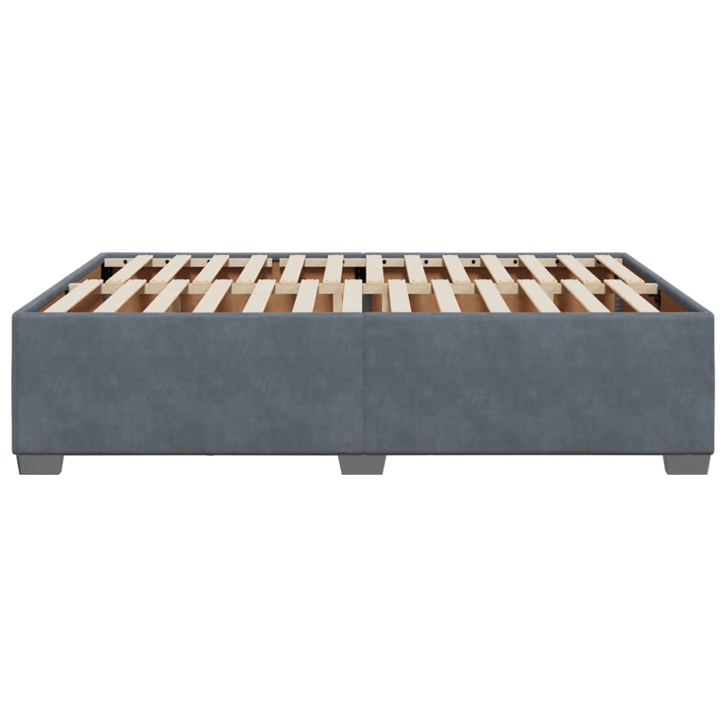 Giroletto Senza Materasso Grigio Scuro 160x200 Cm Velluto - Image 5