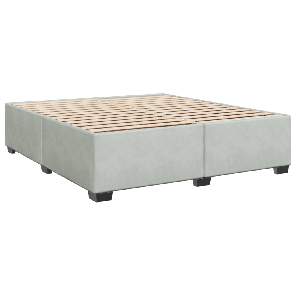 Giroletto Senza Materasso Grigio Chiaro 180x200 Cm Velluto - Image 3