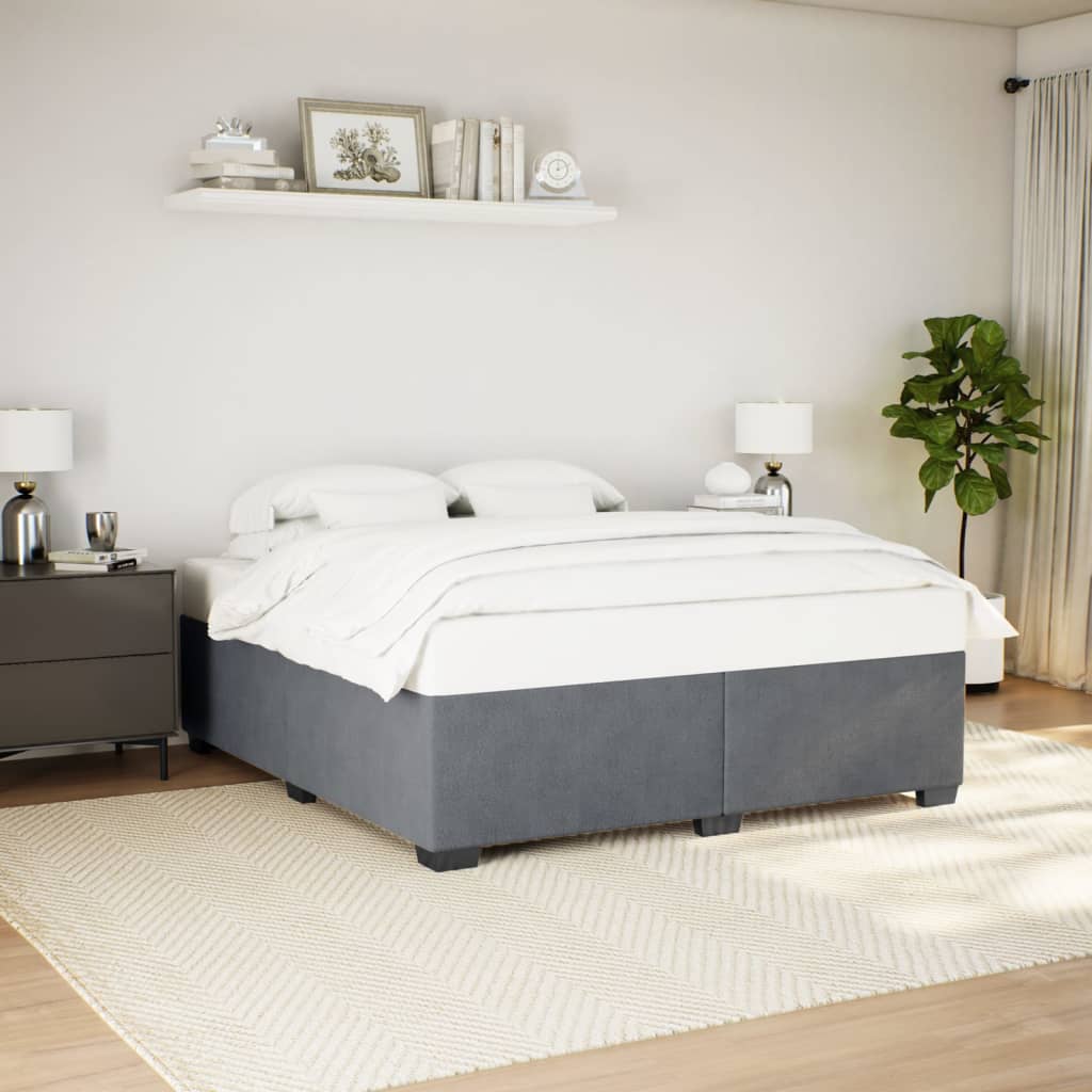 Giroletto Senza Materasso Grigio Scuro 180x200 Cm Velluto