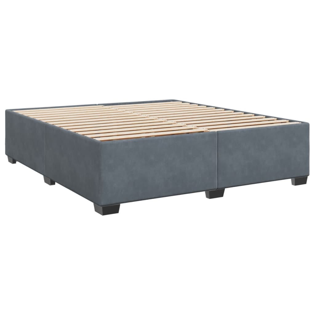 Giroletto Senza Materasso Grigio Scuro 200x200 Cm Velluto - Image 3