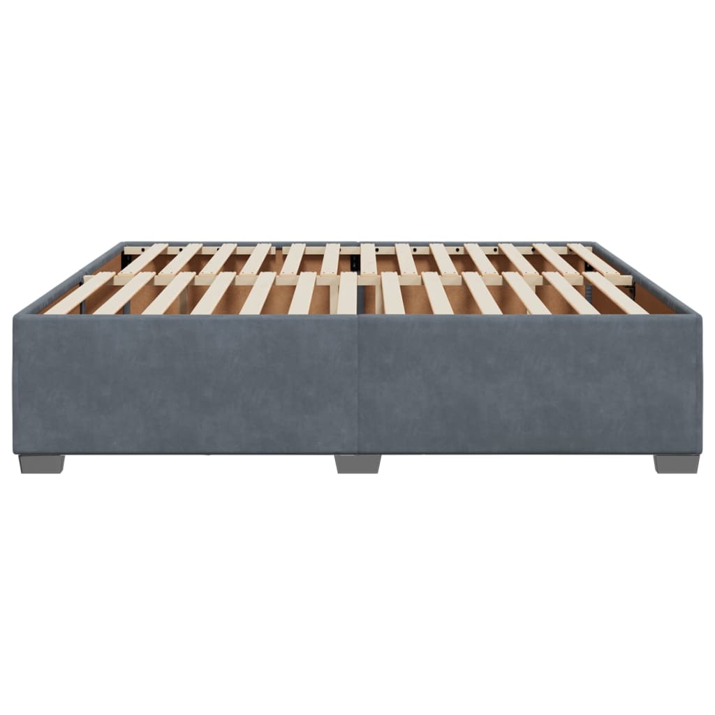 Giroletto Senza Materasso Grigio Scuro 200x200 Cm Velluto - Image 5