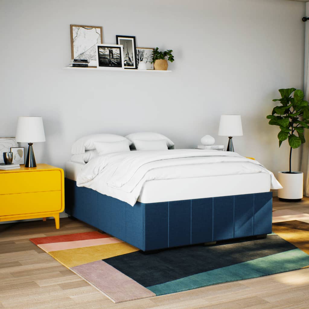 Giroletto Senza Materasso Blu 140x190 Cm In Tessuto
