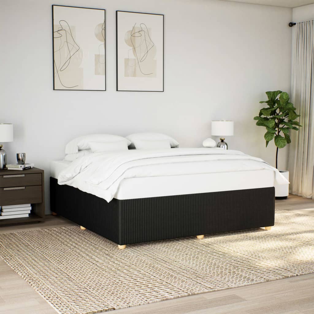 Giroletto Senza Materasso Nero 200x200 Cm In Tessuto