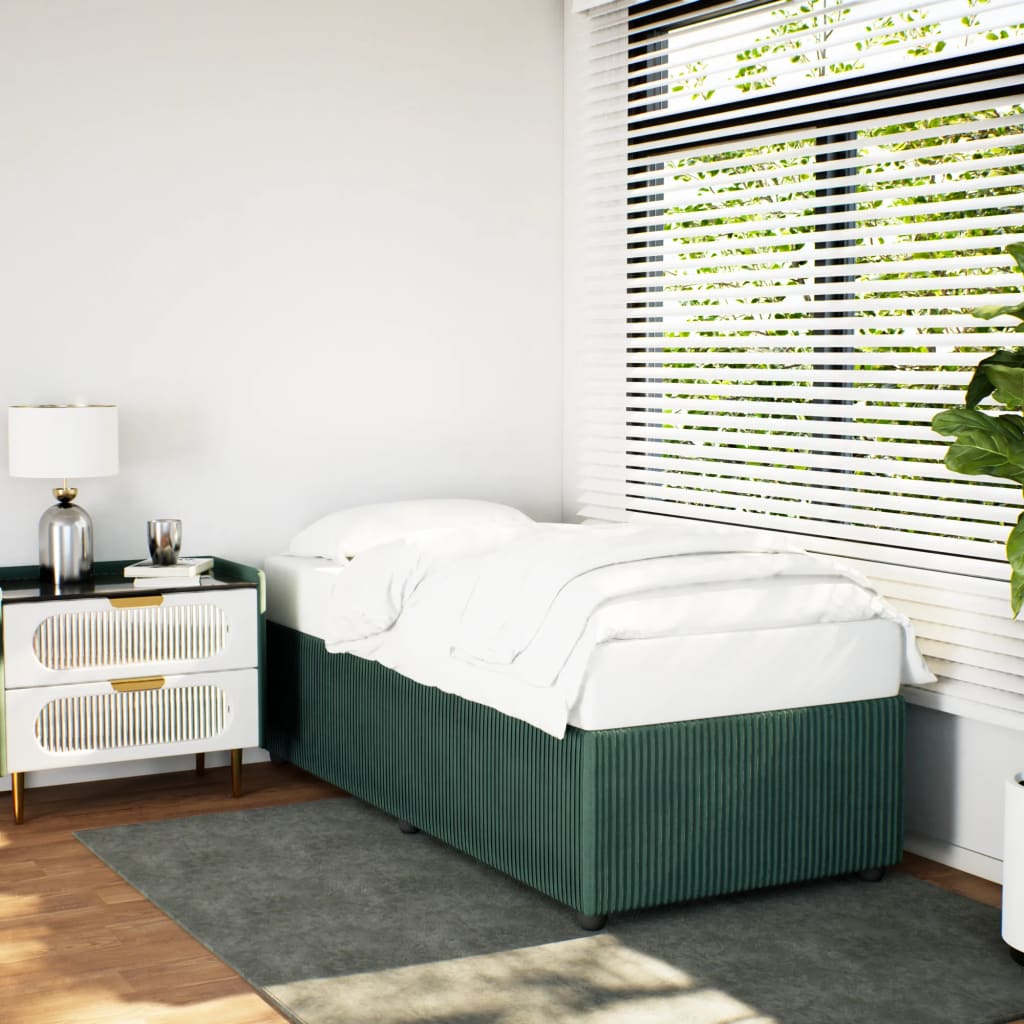 Giroletto Senza Materasso Verde Scuro 80x200 Cm In Velluto