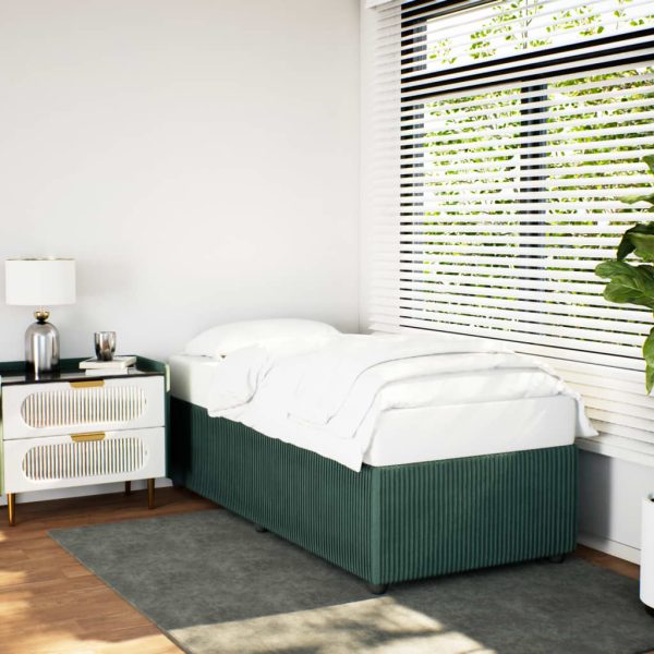 Giroletto Senza Materasso Verde Scuro 90x200 Cm In Velluto