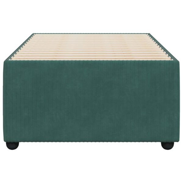 Giroletto Senza Materasso Verde Scuro 90x200 Cm In Velluto - Image 4