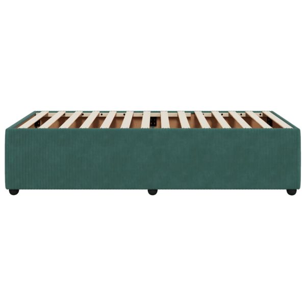 Giroletto Senza Materasso Verde Scuro 90x200 Cm In Velluto - Image 5