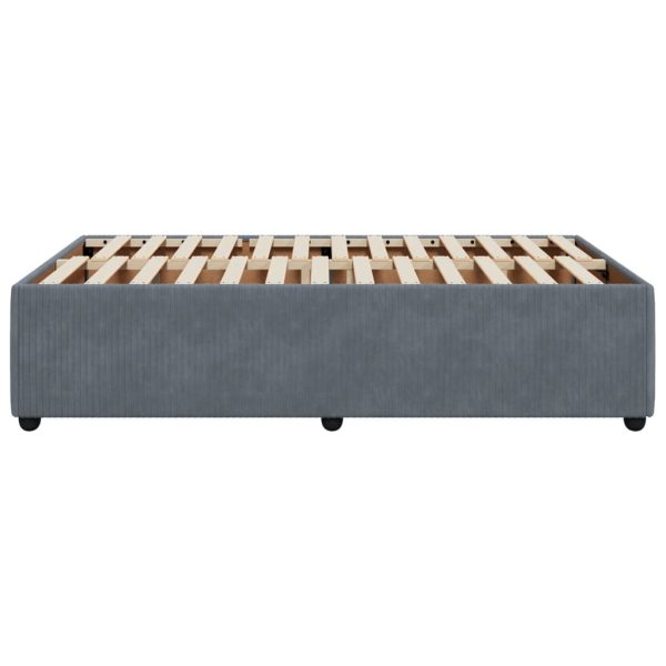 Giroletto Senza Materasso Grigio Scuro 120x190 Cm Velluto - Image 5