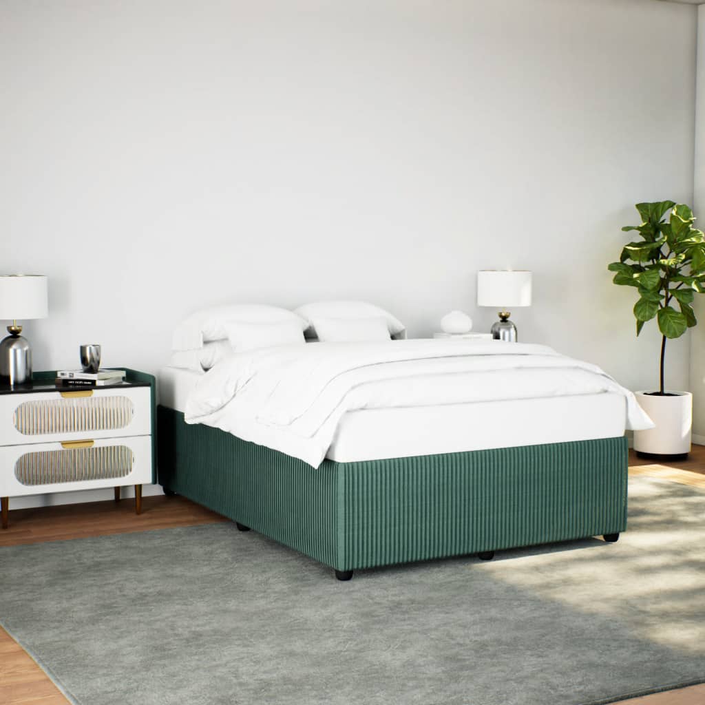 Giroletto Senza Materasso Verde Scuro 140x190 Cm In Velluto