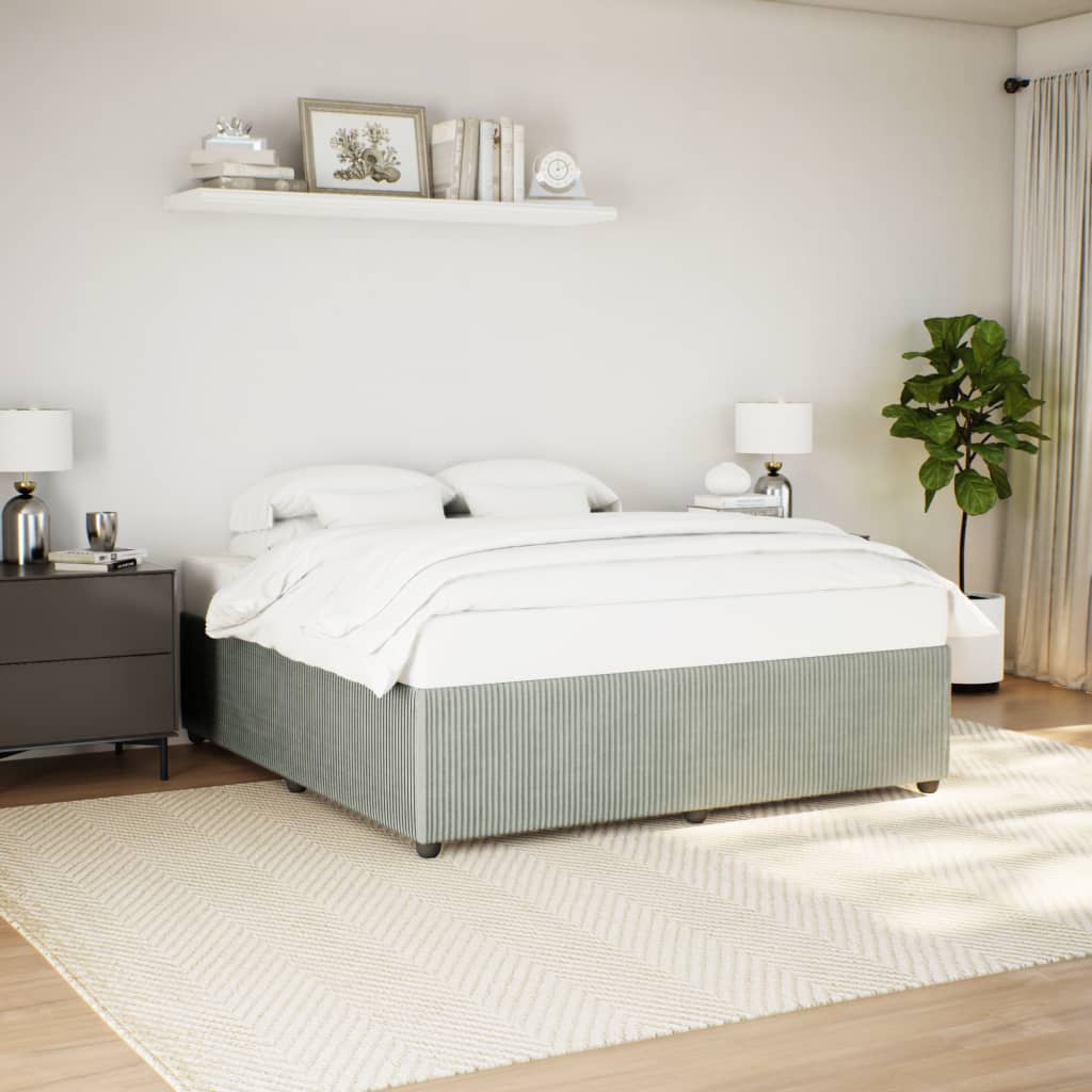 Giroletto Senza Materasso Grigio Chiaro 180x200 Cm Velluto