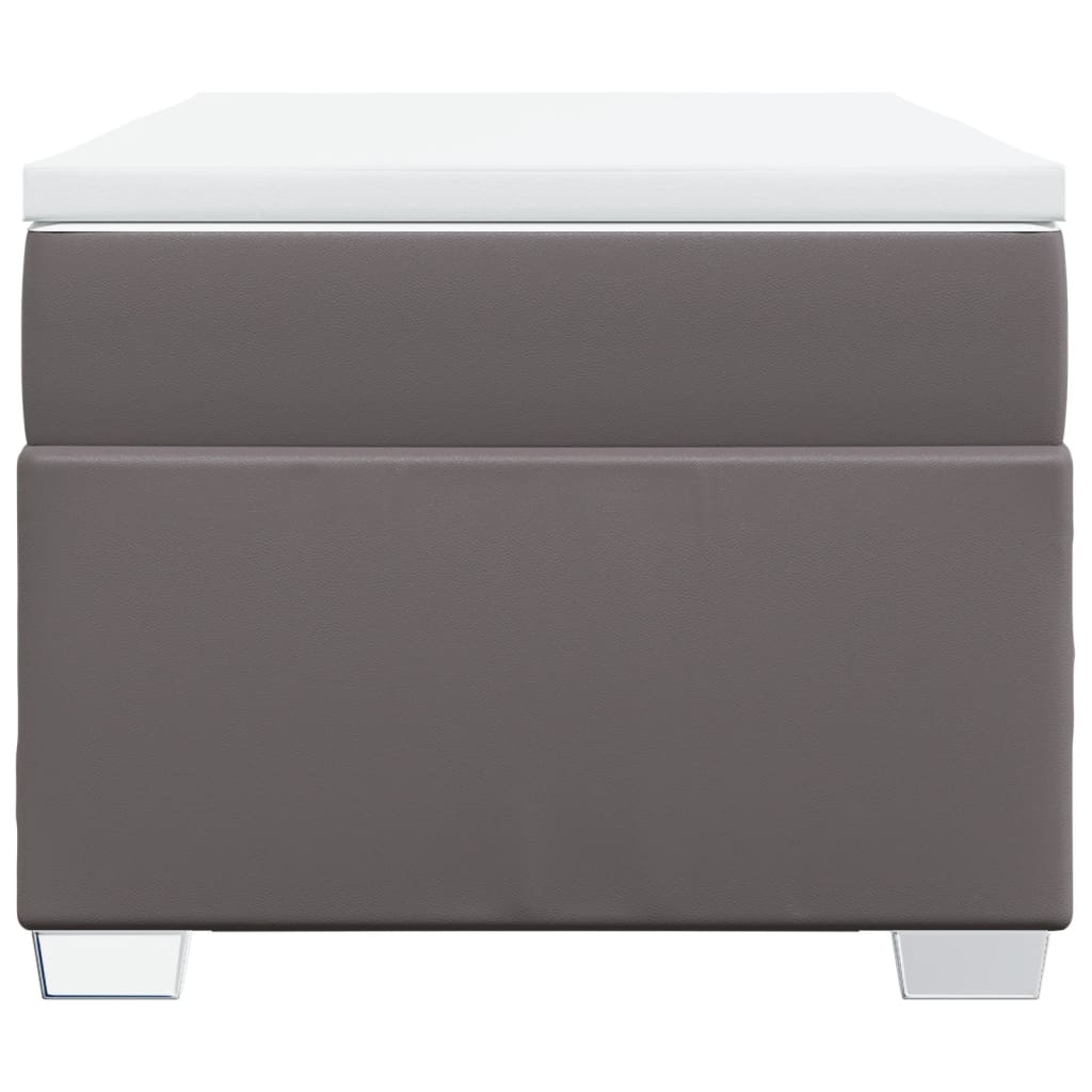 Giroletto A Molle Con Materasso Grgio 90x200 Cm In Similpelle - Image 4