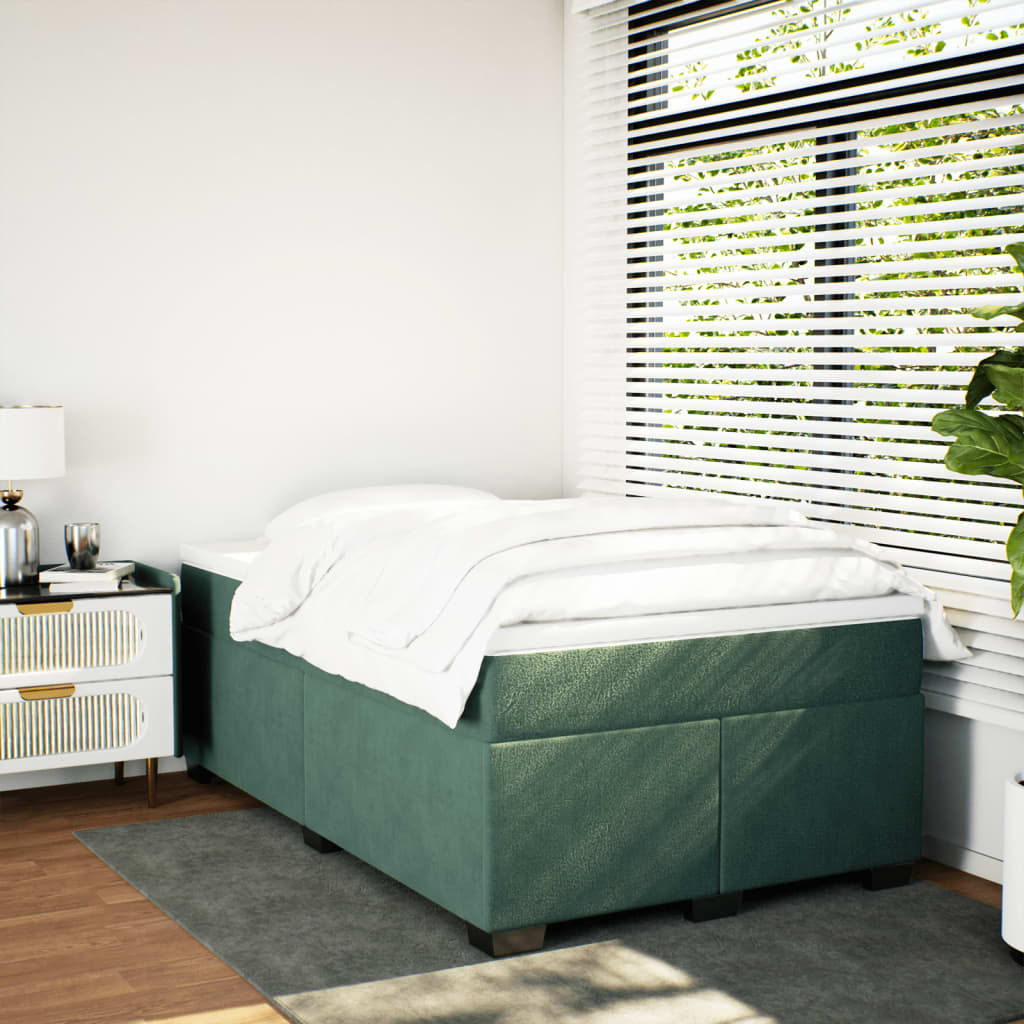 Giroletto A Molle Con Materasso Verde Scuro 120x190 Cm Velluto - Image 3