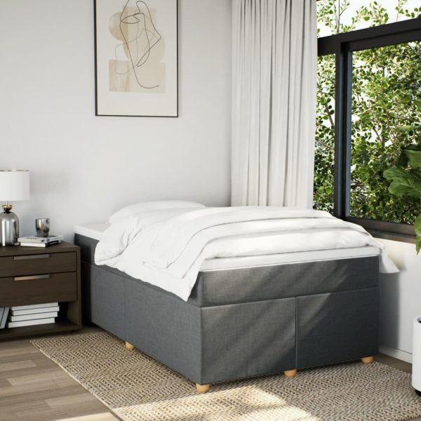 Giroletto A Molle Con Materasso Grigio Scuro 120x200 Cm Tessuto - Image 3