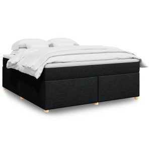 Giroletto A Molle Con Materasso Nero 180x200 Cm In Tessuto