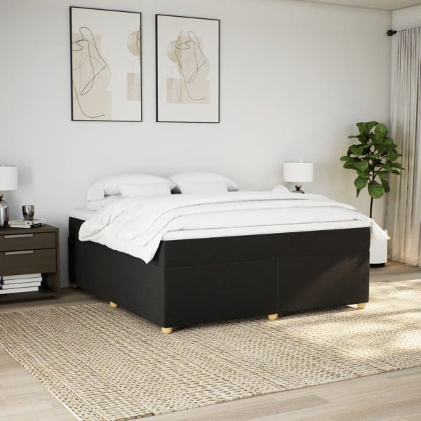 Giroletto A Molle Con Materasso Nero 180x200 Cm In Tessuto - Image 3
