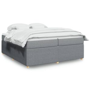Giroletto A Molle Con Materasso Grigio Chiaro 200x200cm Tessuto