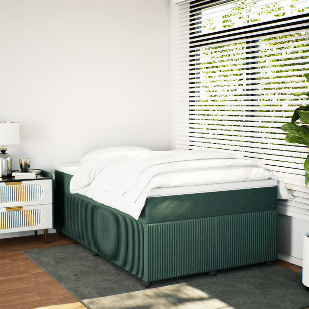Giroletto A Molle Con Materasso Verde Scuro 120x190 Cm Velluto - Image 3