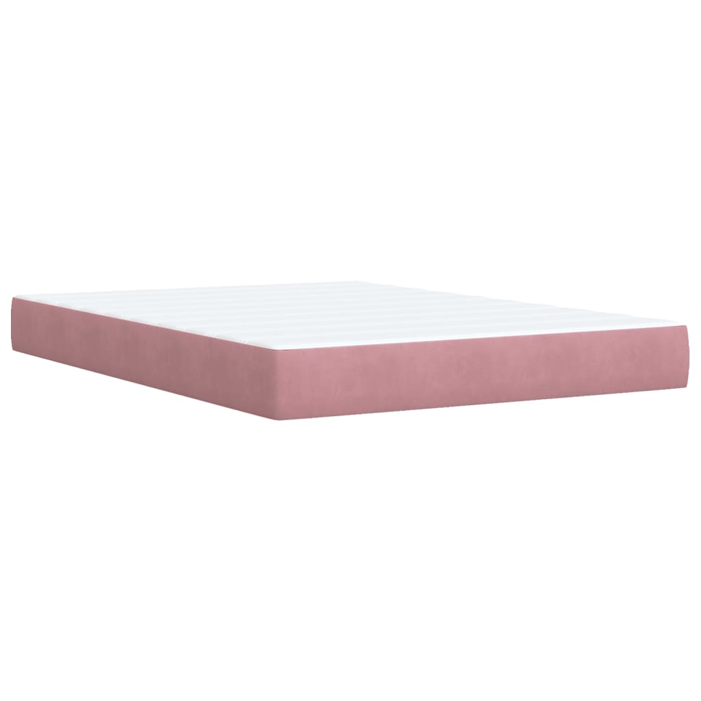 Giroletto A Molle Con Materasso Rosa 140x190 Cm In Velluto - Image 6
