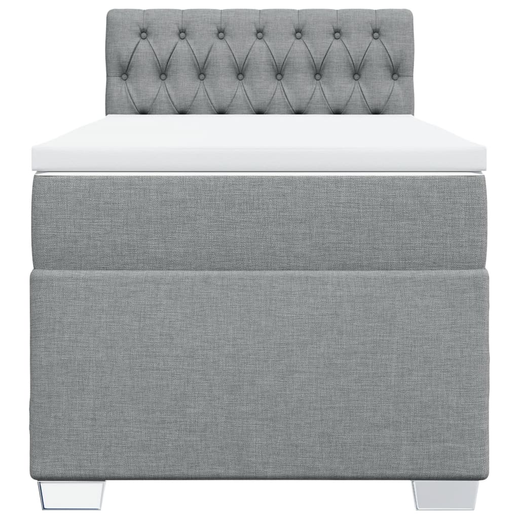Giroletto A Molle Con Materasso Grigio Chiaro 90x200 Cm Tessuto - Image 4