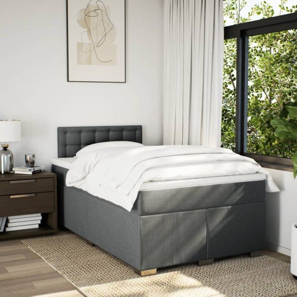 Giroletto A Molle Con Materasso Grigio Scuro 120x200 Cm Tessuto - Image 3