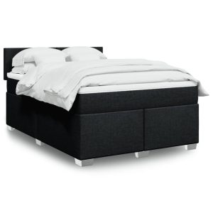 Giroletto A Molle Con Materasso Nero 160x200 Cm In Tessuto