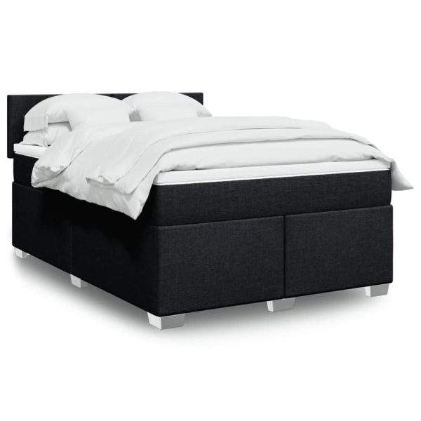 Giroletto A Molle Con Materasso Nero 160x200 Cm In Tessuto