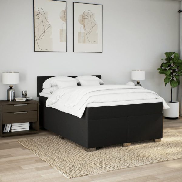 Giroletto A Molle Con Materasso Nero 160x200 Cm In Tessuto - Image 3