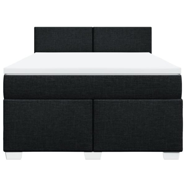 Giroletto A Molle Con Materasso Nero 160x200 Cm In Tessuto - Image 4