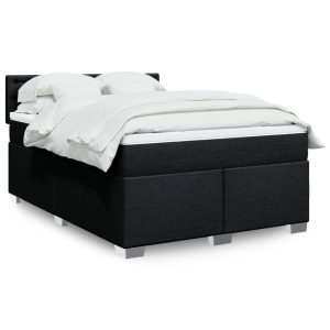Giroletto A Molle Con Materasso Nero 160x200 Cm In Tessuto