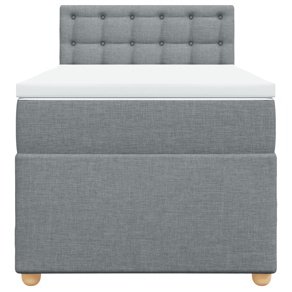 Giroletto A Molle Con Materasso Grigio Chiaro 90x200 Cm Tessuto - Image 4