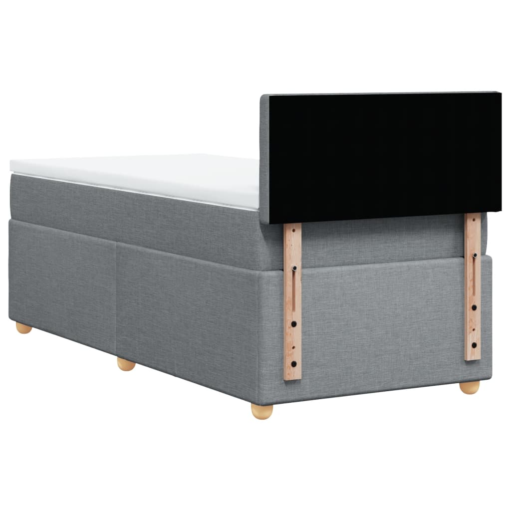 Giroletto A Molle Con Materasso Grigio Chiaro 90x200 Cm Tessuto - Image 6