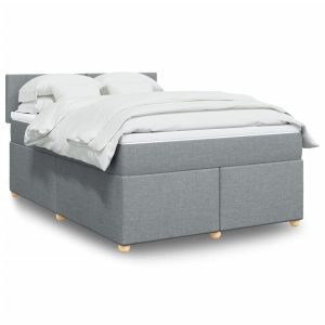 Giroletto A Molle Con Materasso Grigio Chiaro160x200 Cm Tessuto